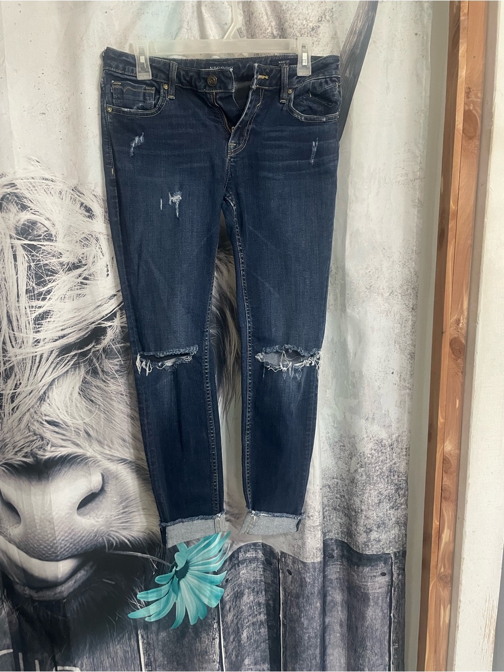 Vigoss Dark Blue Distressed Skinny Jeans
